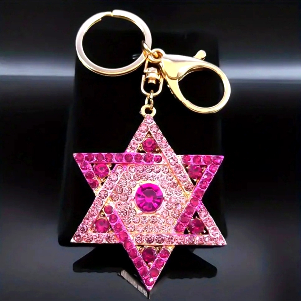 Star of David 🔯 Crystal Rhinestone Keychain/👜🎒 Bag Charm✡️